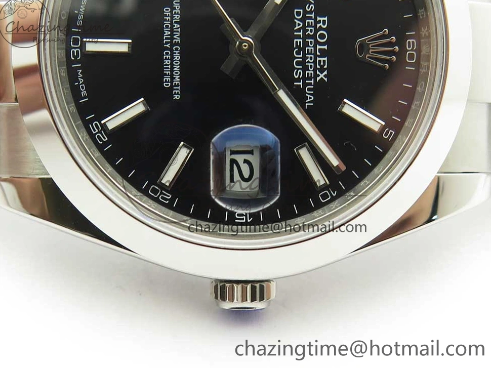 MiroTime 0523 DateJust II 126334 41mm SS BP 1:1 Best Edition Black Dial Sticks Makers on Oyster Bracelet ZeroBulk 3325